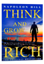 Cover of 'Think and Grow Rich' by Napoleon Hill with a mountain climber.