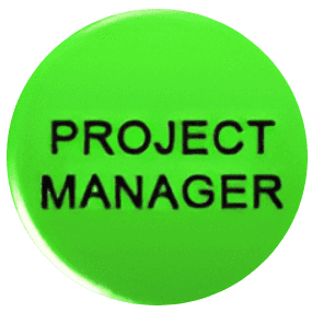 Green button with 'PROJECT MANAGER' text.